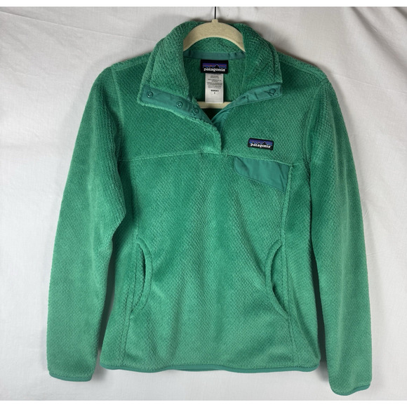 Patagonia Re-Tool Snap-T Polartec Pullover Womens S Emerald Green Fleece Sweater - Picture 1 of 13